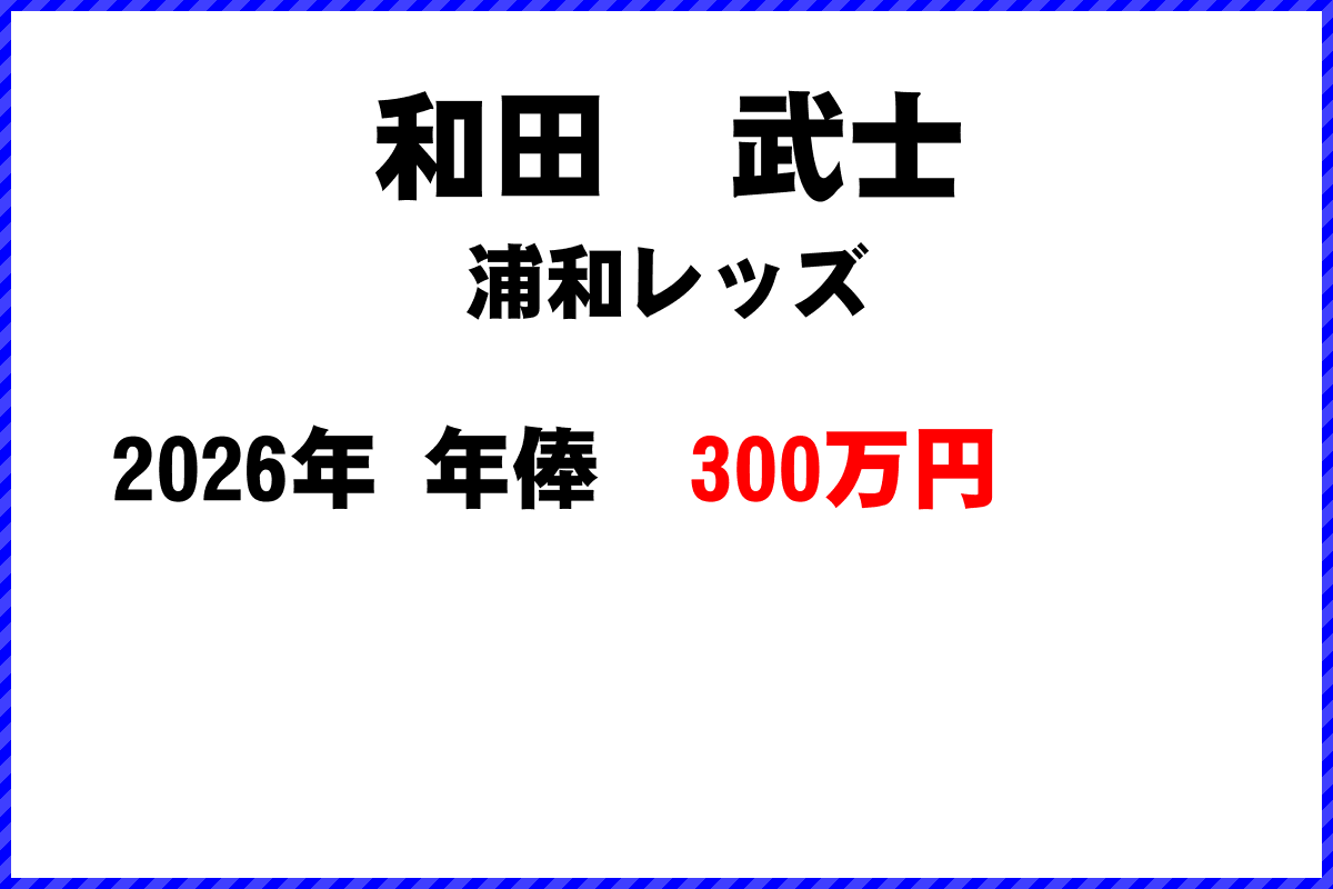 和田武士選手の年俸